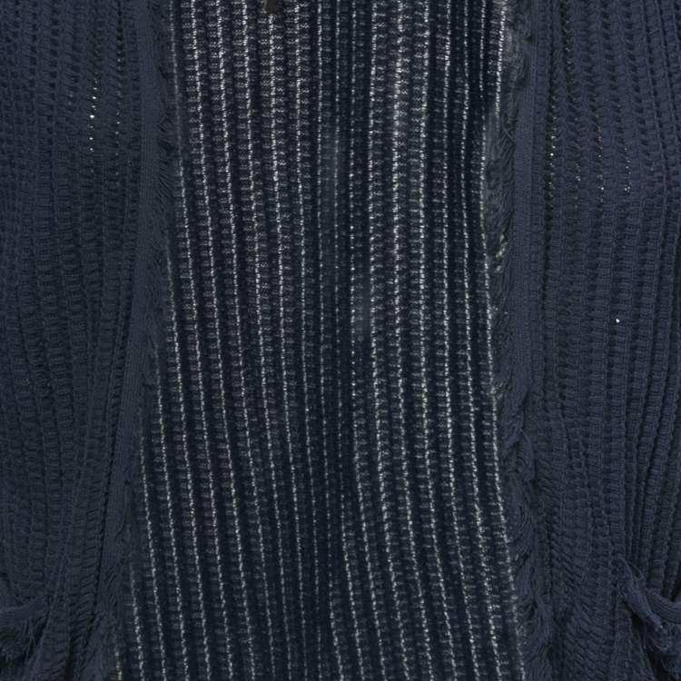 Pre Owned Dsquared2 Navy Blue Knit Open Front Shrug L
