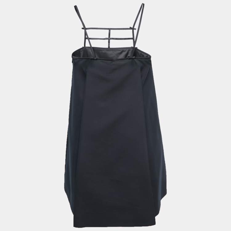 Pre Owned Dsquared2 Black Cotton Blend Strappy Mini Dress S