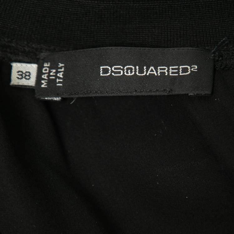 Pre Owned Dsquared2 Black Crepe Tank Top S