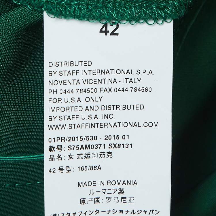 Pre Owned Dsquared2 Green Leather Zip Front Cropped Jacket M
