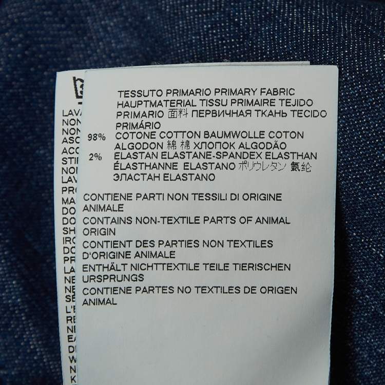 Pre Owned Dsquared2 Blue Washed Distressed Denim Frilled Sleeve Shirt M