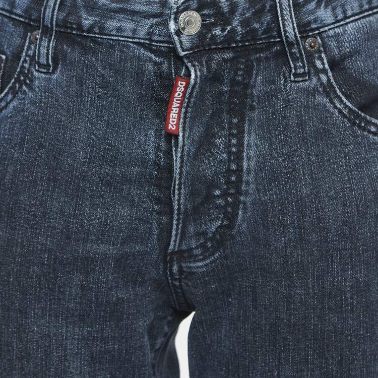 Pre Owned Dsquared2 Blue Washed Denim Buttoned Skinny Dan Jeans S