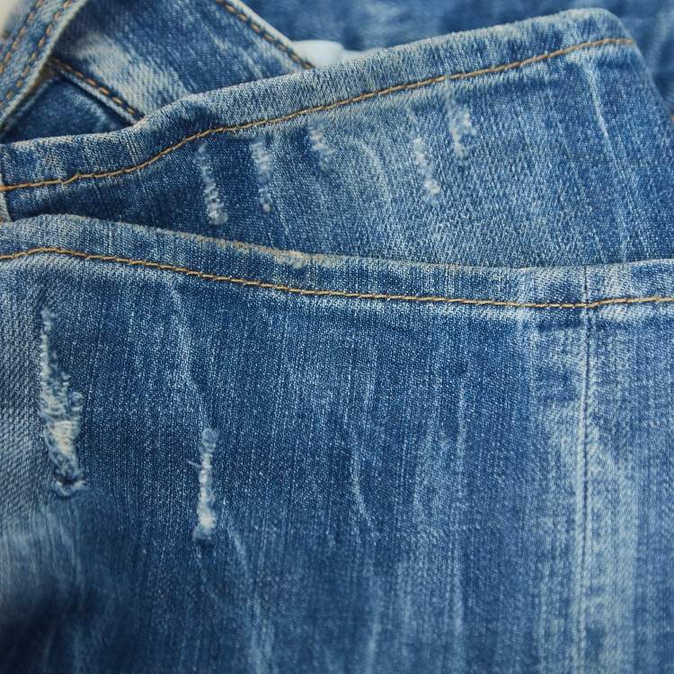 Pre Owned Dsquared2 Blue Washed & Distressed Denim Cool Girl Jeans M