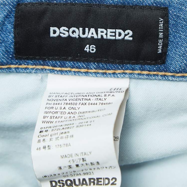 Pre Owned Dsquared2 Blue Washed & Distressed Denim Cool Girl Jeans M
