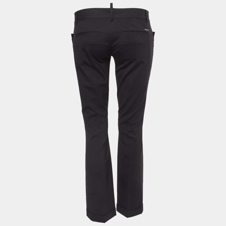 Pre Owned Dsquared2 Black Wool Trousers M