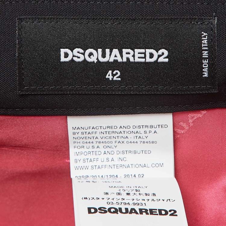 Pre Owned Dsquared2 Black Wool Trousers M