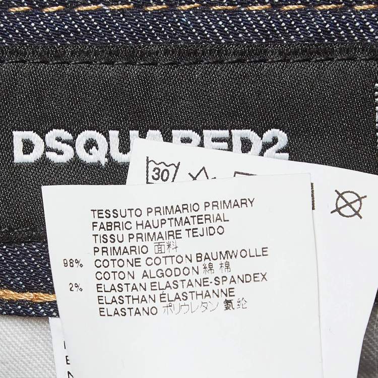 Pre Owned Dsquared2 Navy Blue Denim D Embellished Jeans M Waist 42"