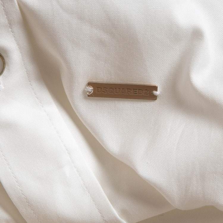 Pre Owned Dsquared2 White Cotton Buttoned Long Sleeve Shirt M