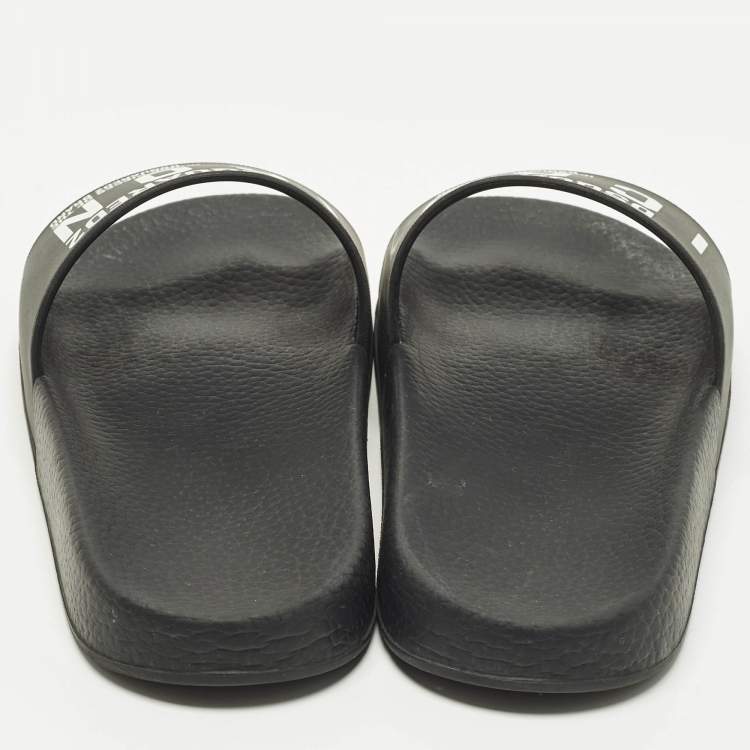 مملوكة مسبقًا Dsquared2 Icon Size 36 Black Rubber Pool Slide