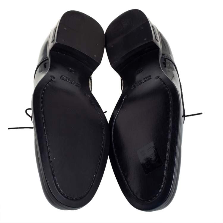 Pre Owned Dsquared2 Black Patent Leather Lace Up Derby Size 38