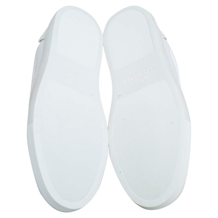 Pre Owned Dsquared2 White Leather Logo Low Top Sneakers Size 40