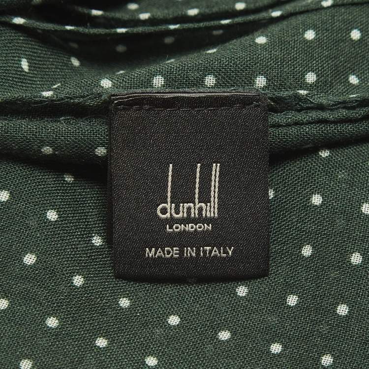 Pre Owned Dunhill Green Dotted Wool & Silk Scarf 