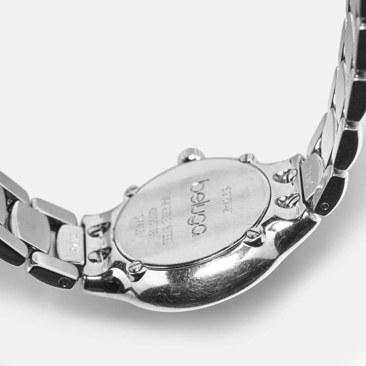 مملوكة مسبقًا Ebel Beluga E9157121 Blue Dial Stainless Steel Women's Wristwatch 27 mm