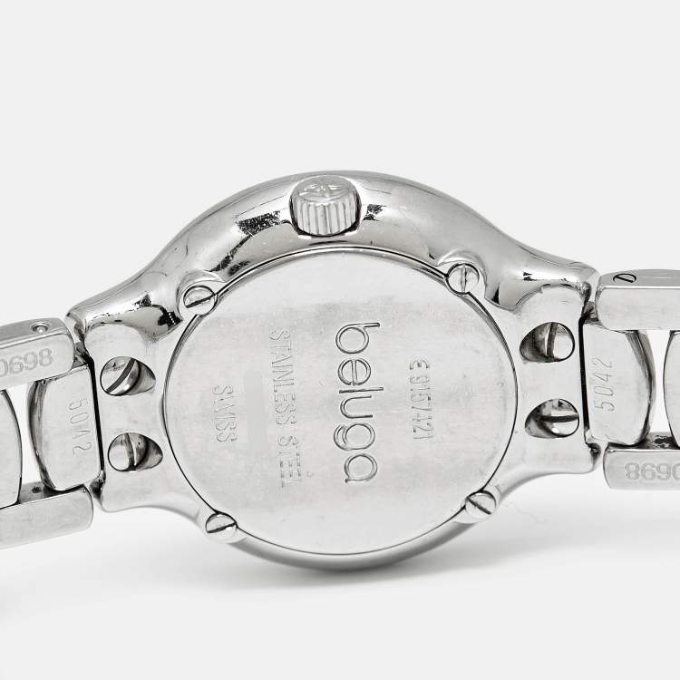 مملوكة مسبقًا Ebel Beluga E9157121 Blue Dial Stainless Steel Women's Wristwatch 27 mm