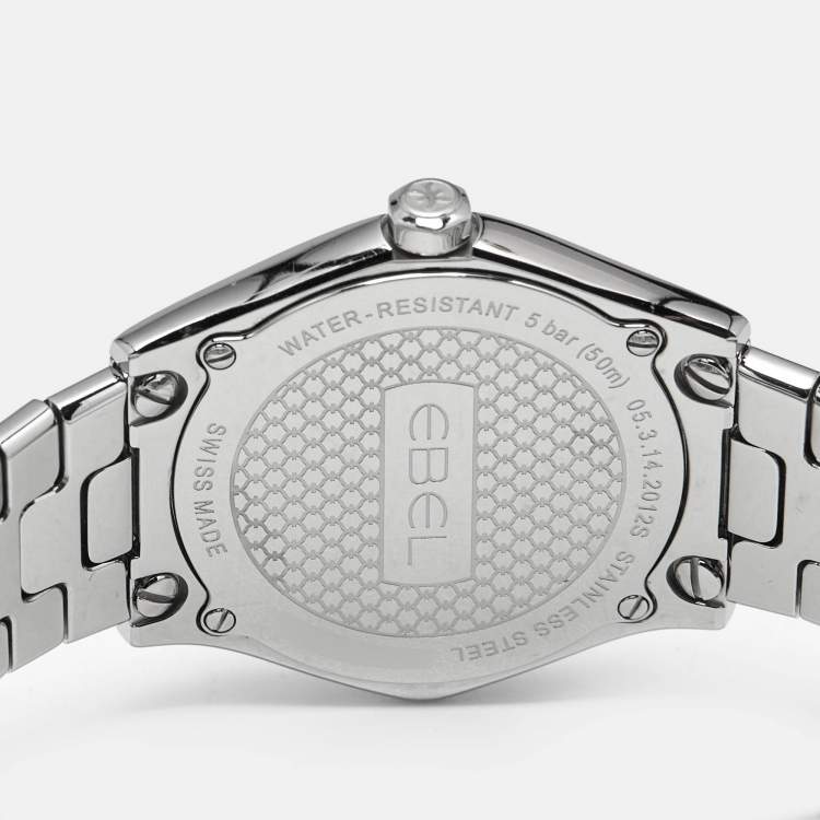 Pre Owned Ebel Classic Sport 1216451A Mother Of Pearl Diamond Stainless Steel Women's Wristwatch 29 mm