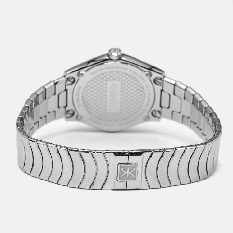 Pre Owned Ebel Classic Sport 1216451A Mother Of Pearl Diamond Stainless Steel Women's Wristwatch 29 mm