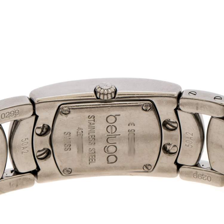 Pre Owned Ebel Mother of Pearl Stainless Steel Beluga Manchette E9057A21 Women's Wristwatch 19 mm