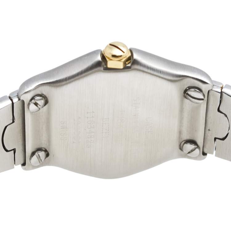 Pre Owned Ebel Grey 18k Yellow Gold Stainless Steel Classic Wave 166901 Women's Wristwatch 24 mm