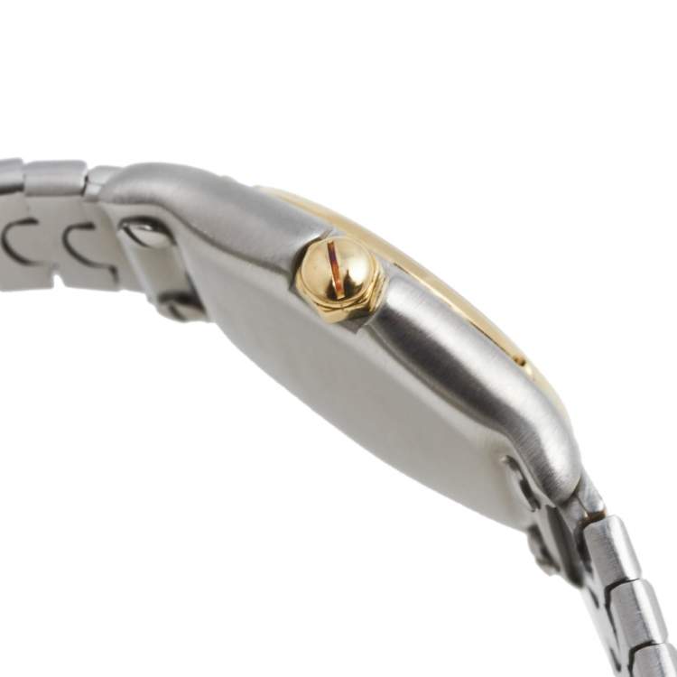 Pre Owned Ebel Grey 18k Yellow Gold Stainless Steel Classic Wave 166901 Women's Wristwatch 24 mm