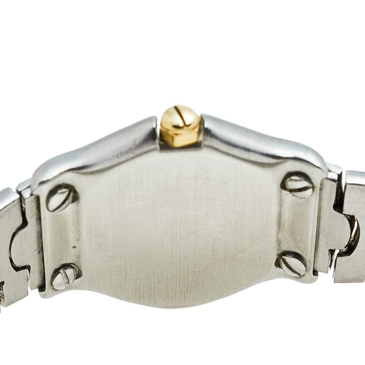 Pre Owned Ebel Black 18k Yellow Gold Stainless Steel Classic Wave 166901 Women's Wristwatch 24 mm