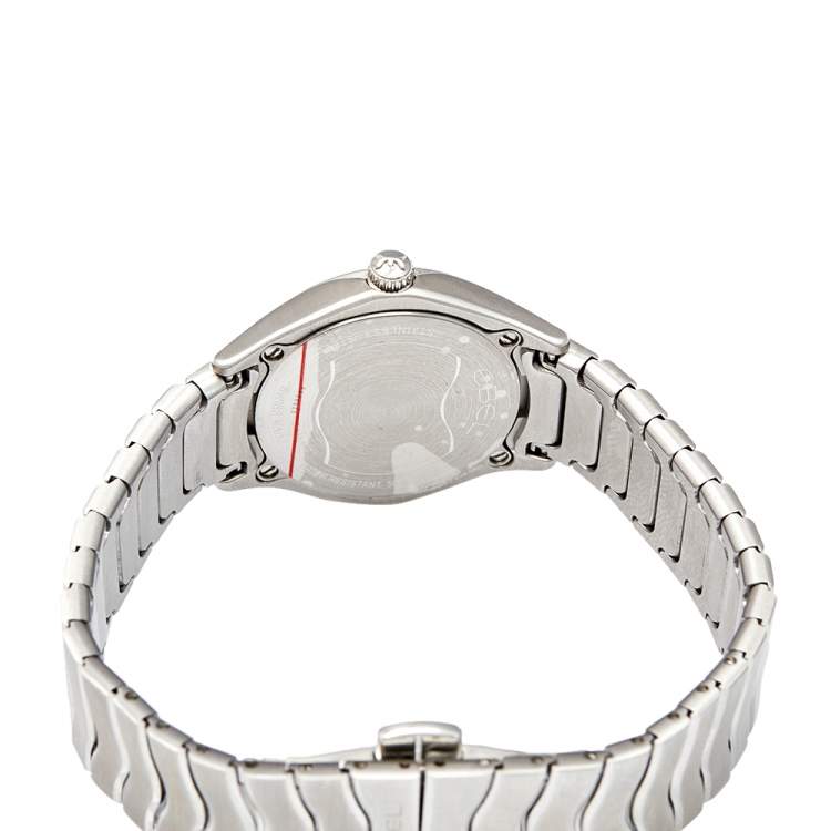 Pre Owned Ebel Silver Stainless Steel Wave 1216191 Women's Wristwatch 30 mm