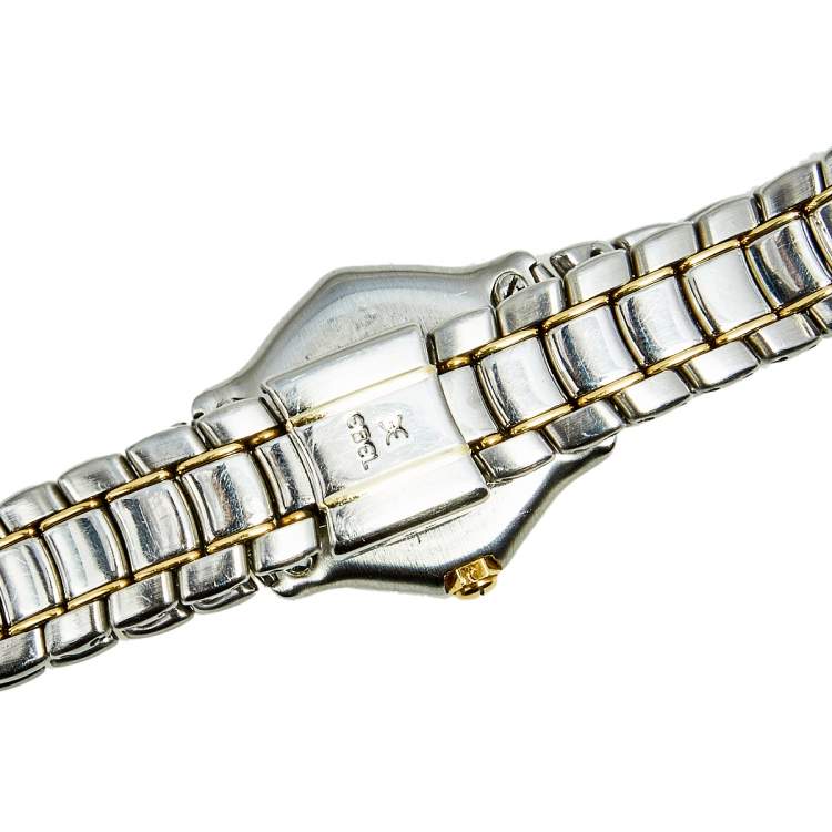 Pre Owned Ebel Black 18k Yellow Gold Stainless Steel Diamond 1057902 Women's wristwatch 24 mm 