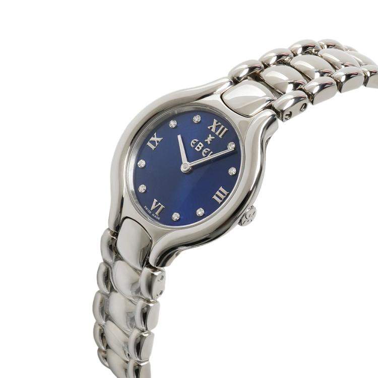 Pre Owned Ebel Blue Stainless Steel Beluga 9976411/4850 Women's Wristwatch 24.5 MM