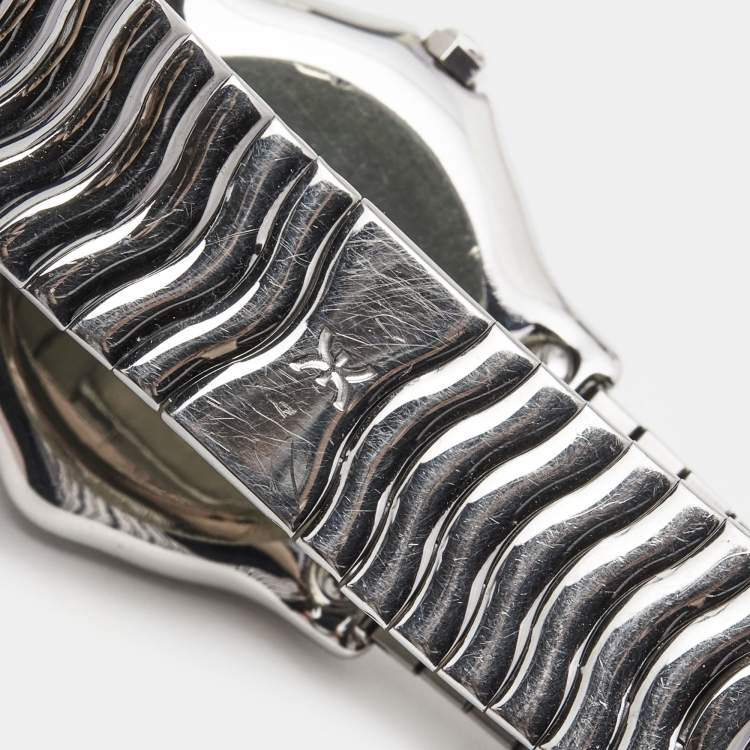 Pre Owned Ebel Grey Diamond Stainless Steel Sport Classic 9087132 Women's Wristwatch 33 mm 