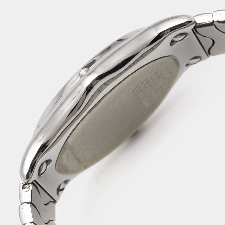 Pre Owned Ebel Grey Diamond Stainless Steel Sport Classic 9087132 Women's Wristwatch 33 mm 
