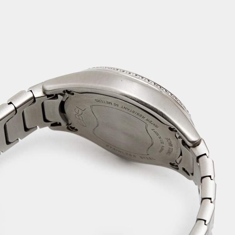 Pre Owned Ebel Mother of Pearl Diamond Stainless Steel Wave 1216270 Women's Wristwatch 30 mm