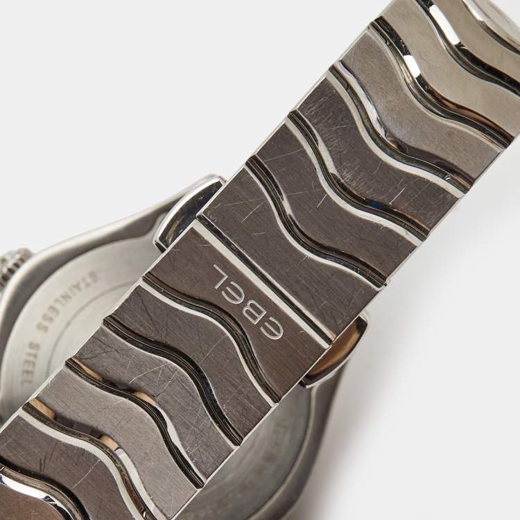 Pre Owned Ebel Mother of Pearl Diamond Stainless Steel Wave 1216270 Women's Wristwatch 30 mm