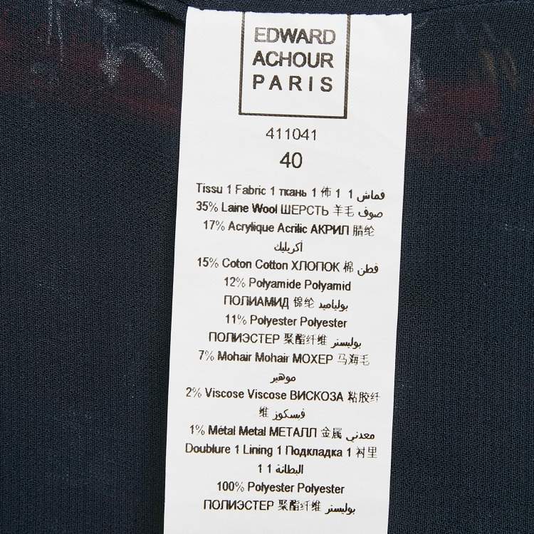Pre Owned Edward Achour Paris Red Tweed Double Breasted Jacket M