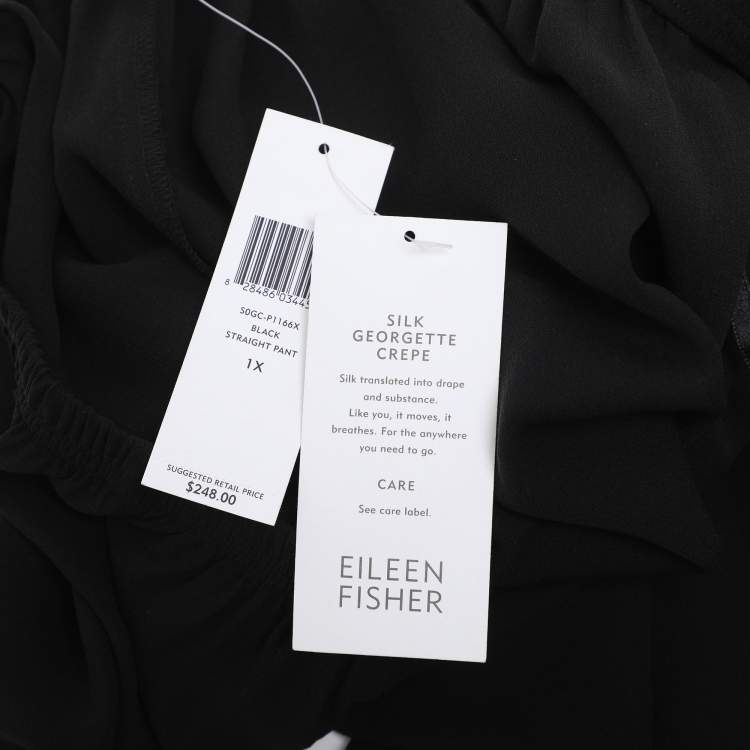 Pre Owned Eileen Fisher Black Silk Trousers XXL