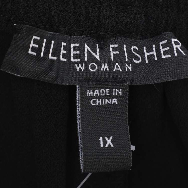 Pre Owned Eileen Fisher Black Silk Trousers XXL