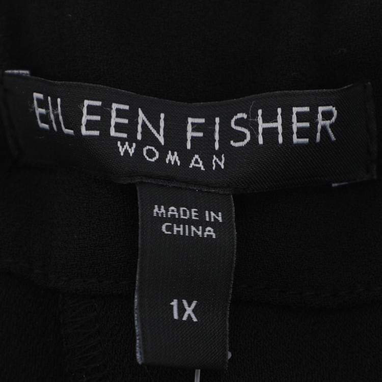 Pre Owned Eileen Fisher Black Silk Trousers XXL