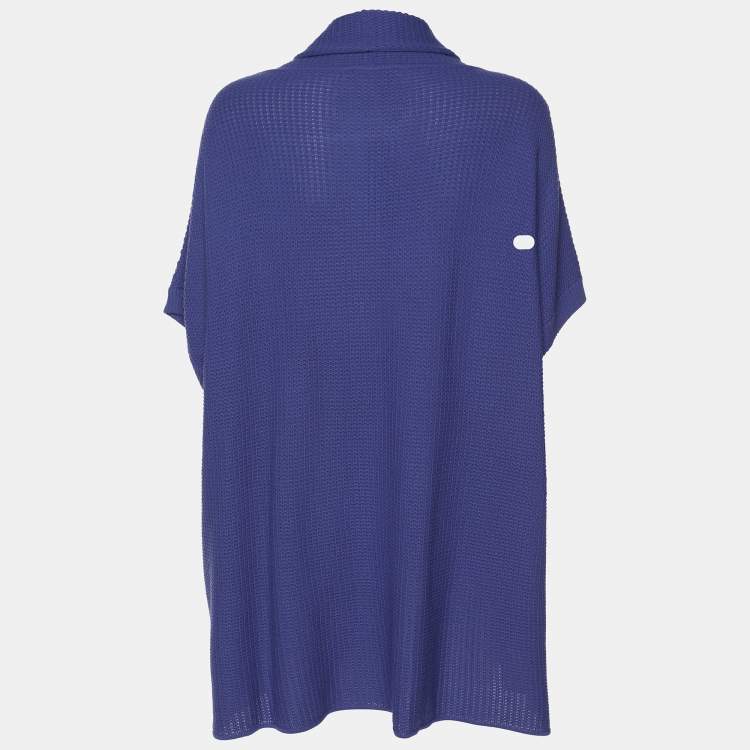 Pre Owned Elena Miro Blue Knit Cardigan L