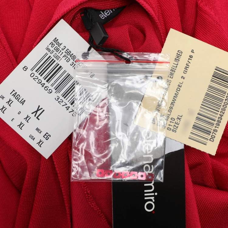 Pre Owned Elena Miro Pink Jersey Sequined Twinset Cardigan XL