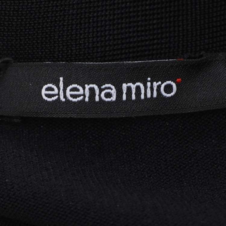 Pre Owned Elena Miro Black Stretch Knit Cardigan XL