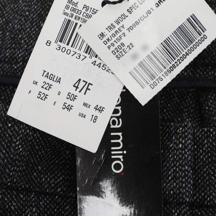 مملوكة مسبقًا Elena Miro Grey Wool Blend Loose Trourser XL