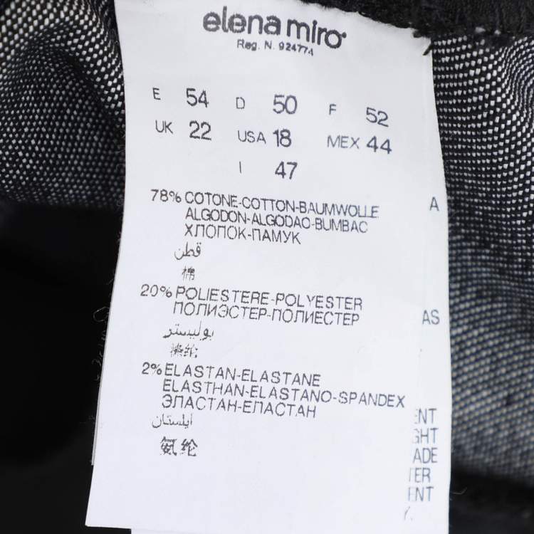 Pre Owned Elena Mira Dark Grey Denim Stretch Jeans XL