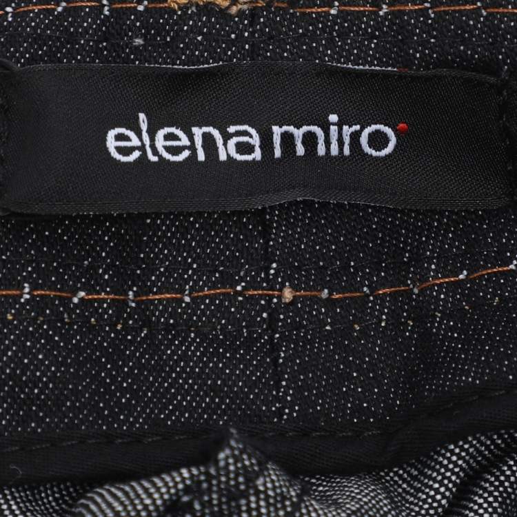 Pre Owned Elena Mira Dark Grey Denim Stretch Jeans XL