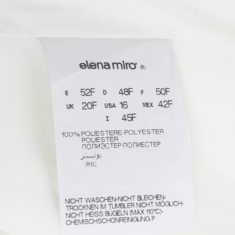 Pre Owned Elena Miro White Satin Single Breasted Blazer L