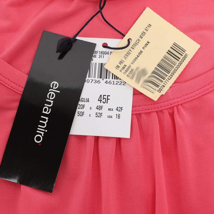 Pre Owned Elena Miro Pink Jersey Sleeveless Top XL