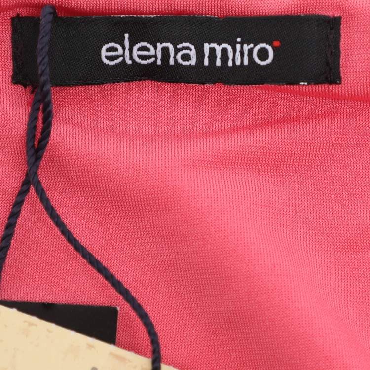 Pre Owned Elena Miro Pink Jersey Sleeveless Top XL