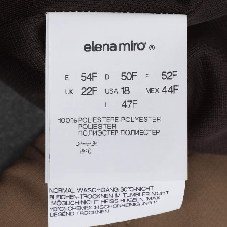 مملوكة مسبقًا Elena Miro Khaki Jersey Belted Midi Skirt XL