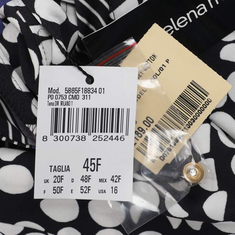 Pre Owned Elena Miro Black/White Printed Jersey Tops L