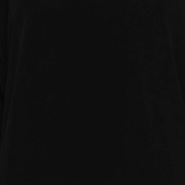 Pre Owned Elena Miro Black Jersey Ruched Neck Blouse L