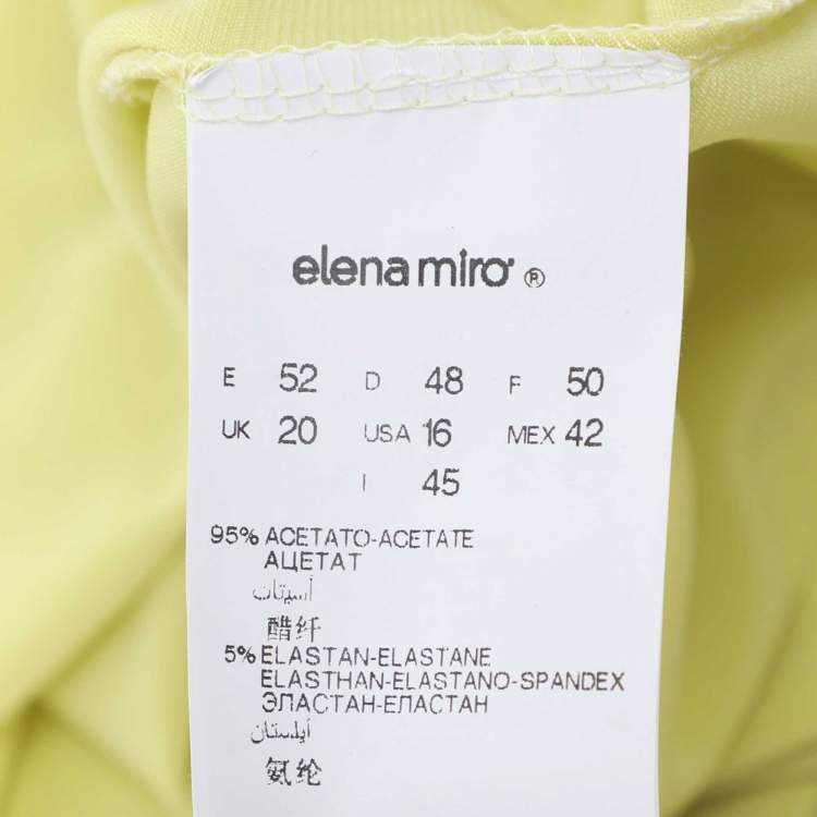 Pre Owned Elena Miro Yellow Jersey Sleeveless Top XL