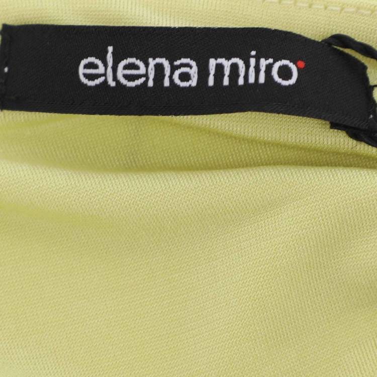 Pre Owned Elena Miro Yellow Jersey Sleeveless Top XL