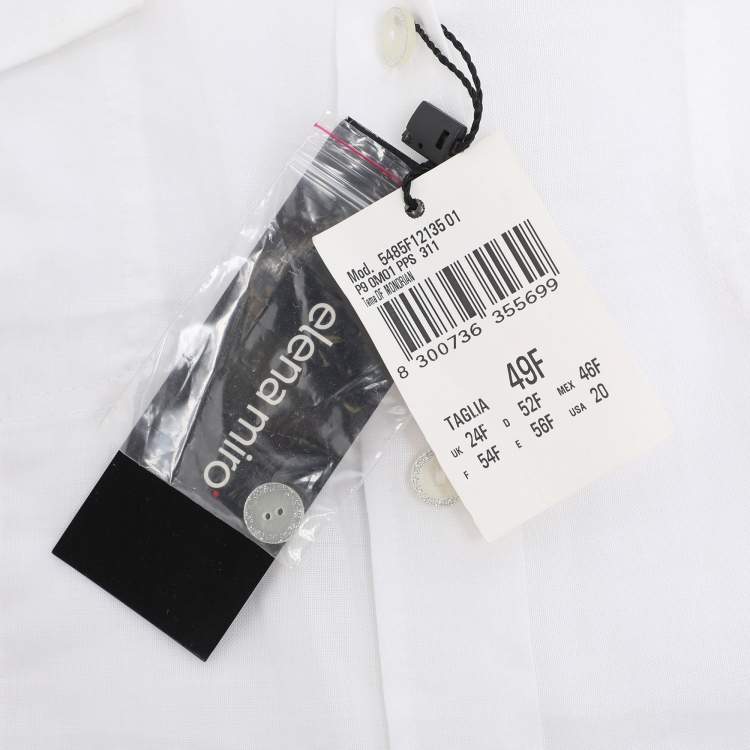 Pre Owned Elena Miro White Linen Button Front Shirt XXXL